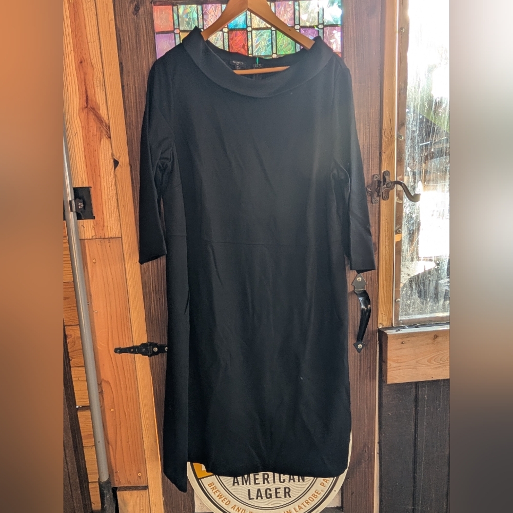 Talbots Plus Cowl Neck Black Dress